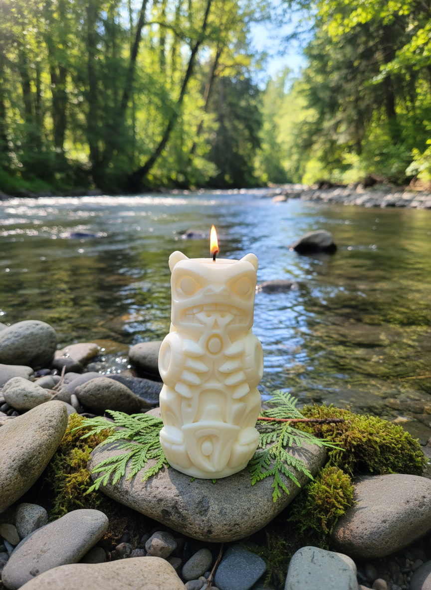 Bear & Salmon – The Strength to Endure   Approx. 6 inches (H) x 3 inches (W)